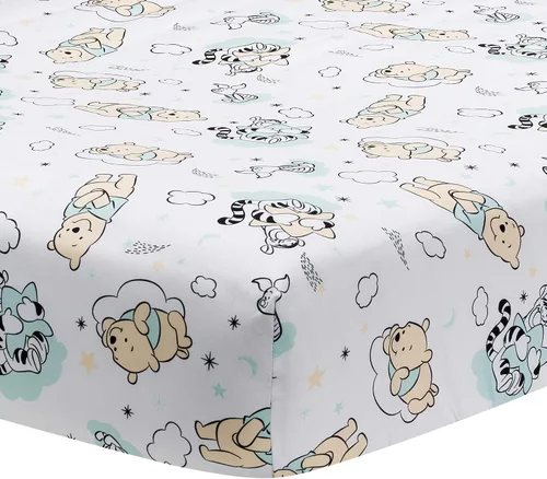 Vista 14 de Lambs & Ivy Disney Baby Forever Mickey Mouse - Sábana bajera ajustable para cuna blanca Fits Standard Size Crib/Toddler Mattress Measuring 52" x
