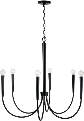 Vista 4 de Capital Lighting 445961MB Holden - Candelabro redondo moderno, 6 luces, 360 vatios totales, 31 pulgadas de alto x 33 pulgadas de ancho, negro mate