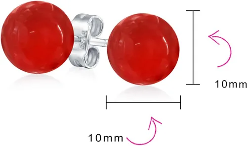 Vista 17 de Aretes grandes de plata de ley 925 con piedras preciosas naturales de 0.394 pulgadas para mujeres y adolescentes, variedad de piedras de nacimiento