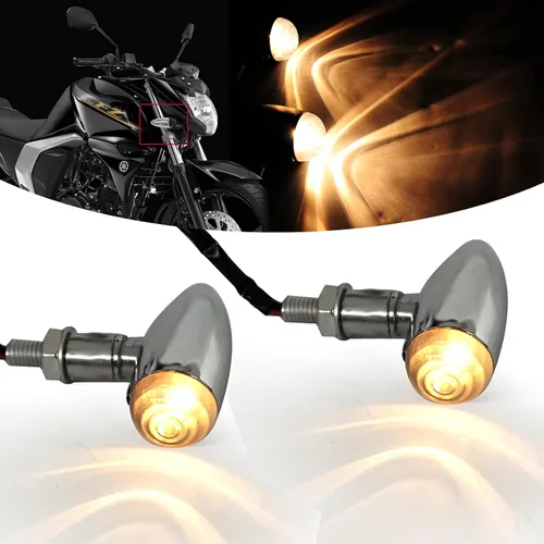 Vista 8 de Luces intermitentes para motocicleta compatibles con Sportster 883 Street Bike Dirt Bike Cruiser y chopper Negro-negro