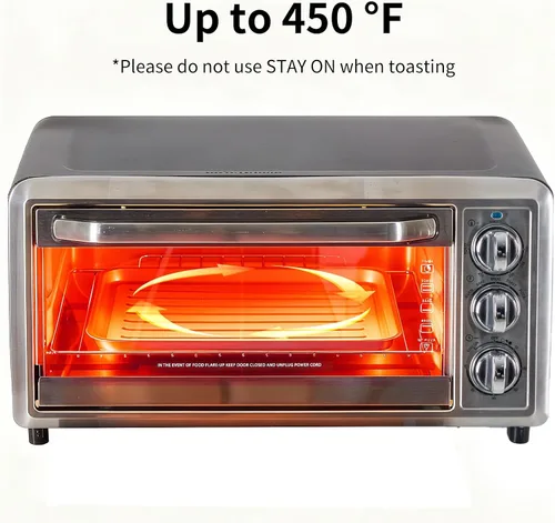 Vista 3 de OLIXIS Hornos tostadores para encimera de 19 cuartos de galón, horneado, tostado, asador, pizza y caliente, 1300 W, temporizador de 30 minutos