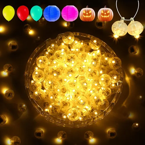 Vista 9 de Aogist - 50 piezas de luces de globo con gancho, tiempo de espera prolongado, mini luz impermeable para fiesta de cumpleaños, boda, Navidad