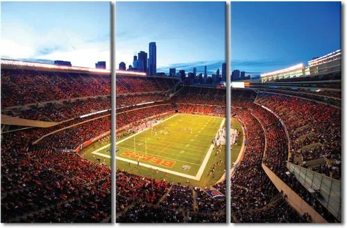 Vista 25 de TUMOVO MetLife Stadium - Decoración de pared de Nueva York, 3 piezas, lienzo, arte de pared para decoración del hogar, juegos de fútbol americano