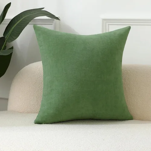 Vista 14 de Juego de 2 fundas de almohada decorativas de pana burdeos suaves y acogedoras, fundas de cojín cuadradas de chenilla para sofá, decoración de sala
