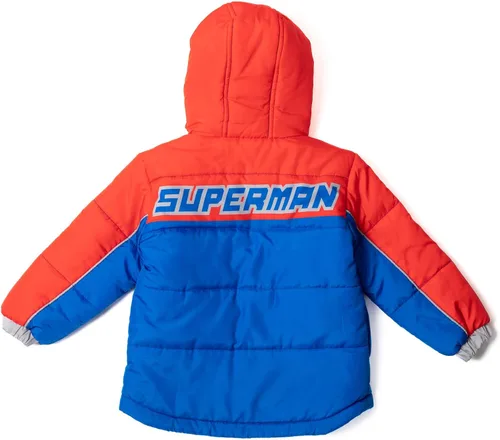 Vista 5 de DC Comics Justice League Superman Batman - Chaqueta acolchada con cremallera para niños pequeños a grandes