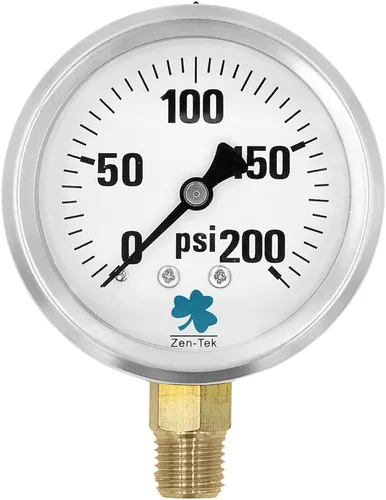Vista 16 de Zenport LPG30 Zen-Tek Glicerina Medidor de presión relleno de líquido, 30 PSI, caja de 10