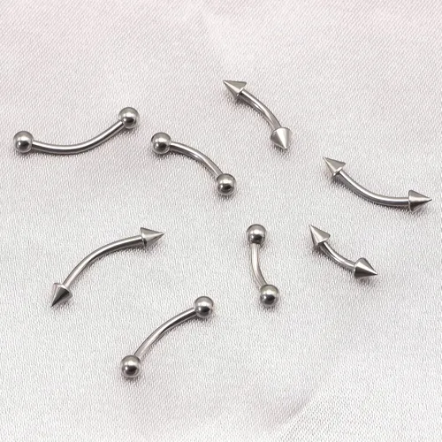 Vista 6 de BLISI 8PCS Body Piercing Jewelry Lot 16G Titanium Nose Septum Lip Cartilage Tragus Eyebrow Industrial Barbell Horseshose Piercing Kit Jewelry