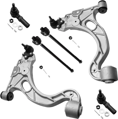 Vista 59 de Detroit Axle - Kit de extremo delantero para Chrysler 300 Dodge Charger 2011-2023 Challenger, 2 Lower Rearward Control Arms 2 Outer Tie Rods 2
