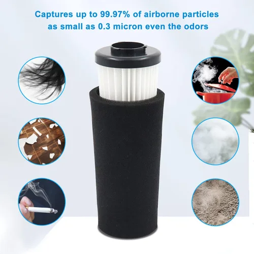 Vista 3 de Paquete de 4 filtros de repuesto F112 compatibles con aspiradora vertical Dirt Devil, juego de filtros de captura de olores Endura pre motor, pieza