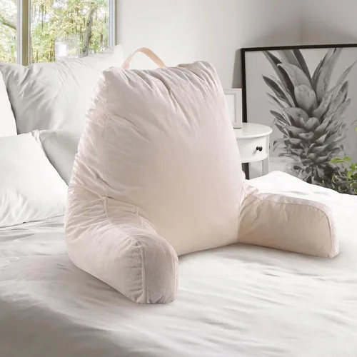 Vista 12 de Cheer Collection - Almohada de lectura y juego de espuma con reposabrazos y funda de terciopelo lavable