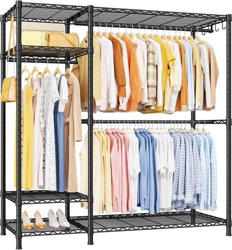 Vista 12 de Ulif F7 Plus - Perchero de ropa resistente, perchero para colgar ropa, 6 niveles, estante de almacenamiento portátil independiente de 68 pulgadas