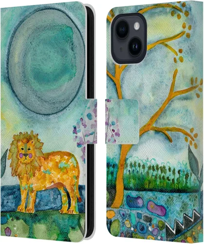 Vista 9 de Head Case Designs Officially Licensed Wyanne Blue Watercolour Bear Animals 2 Leather Wallet Case Compatible with Apple iPhone 15