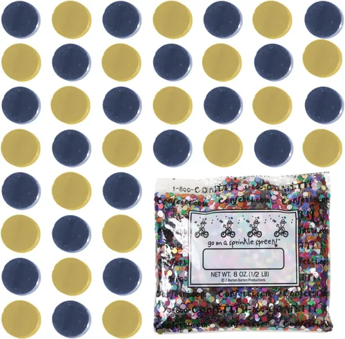 Vista 122 de Confetti Circle 1/4" Negro, Azul Marino Combo - 2 bolsas de media onza (1 oz) (8550/9971)