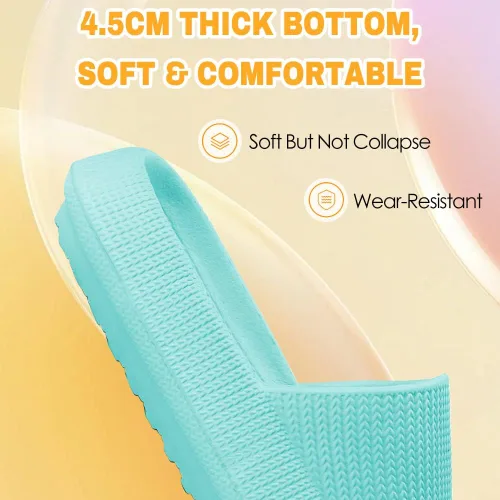 Vista 2 de Sandalias de nube para niños, niñas, niños, pantuflas de ducha y baño, cómodas pantuflas antideslizantes de suela gruesa para verano, zapatos
