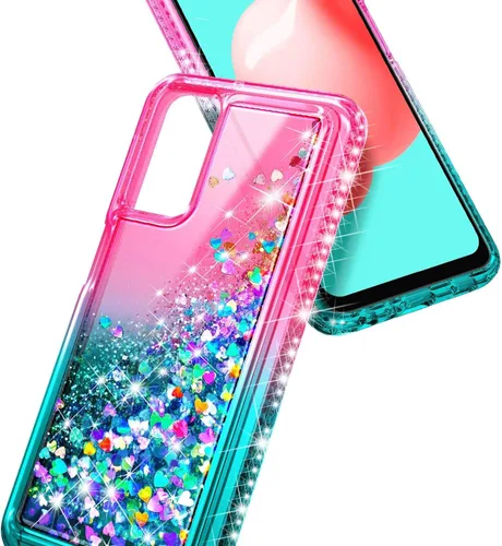 Vista 5 de NZND Funda para Samsung Galaxy A23 5G/4G con protector de pantalla de vidrio templado (cobertura máxima), soporte de anillo/correa de muñeca, bonita