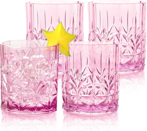 Vista 9 de BELLAFORTE - Vaso corto irrompible de plástico Tritan, juego de 4, 13 oz - Vasos de bebida de corte de cristal irrompibles Myrtle Beach al