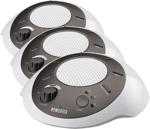 Vista 10 de Máquina de sonido de ruido blanco Homedics SoundSleep, azul, pequeña máquina de sonido portátil con 6 relajantes sonidos de la naturaleza, terapia
