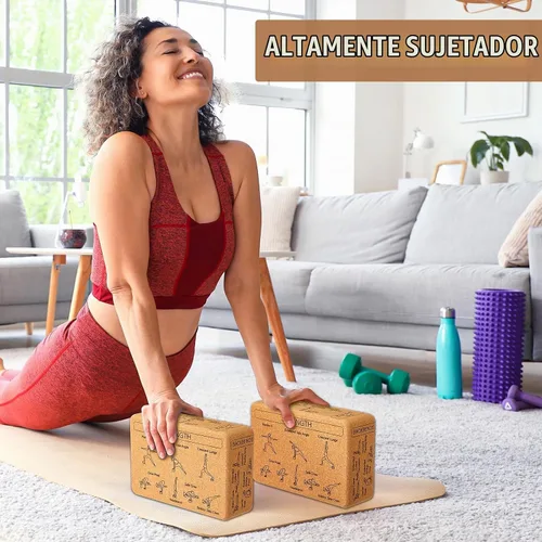 Vista 2 de Halloscume - Paquete de 2 bloques de corcho para yoga para apoyo