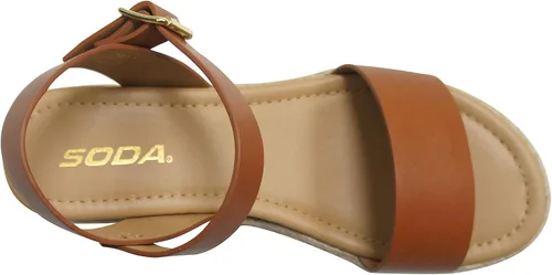 Vista 5 de Soda CLIP Sandalias de alpargata con plataforma y correa de tobillo para mujer