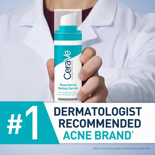 Vista 6 de CeraVe Suero de Retinol Renovador para Marcas Post-Acné, Formulado con Extracto de Raíz de Regaliz y Niacinamida, Suero Iluminador y Minimizador