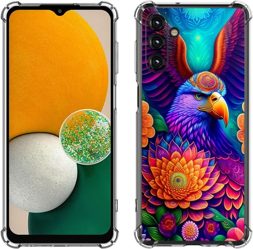 Vista 46 de Samsung Galaxy A14 5G - Funda para teléfono celular, diseño de flores de mariposa azul, a prueba de golpes, TPU con bordes elevados, compatible