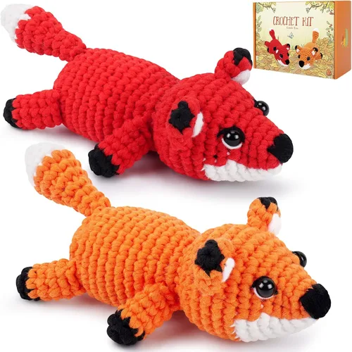 Vista 15 de Kit de ganchillo para principiantes, kit de iniciación de ganchillo de fuego de 4 piezas Emotional Positive Support Beginner Crochet Kits for