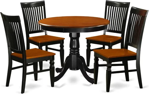 Vista 7 de East West Furniture ANWE3-BCH-W, 3 piezas