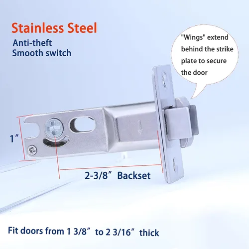 Vista 5 de Dontay Cerradura de indicadores codificados por color para puerta de bolsillo, cerradura de manijas de privacidad (cama/baño), fondo de 2-3/8 Níquel