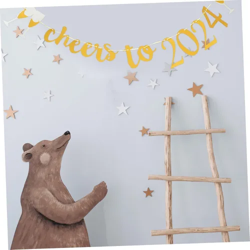 Vista 5 de Diadema de calabaza 1 juego de Año Nuevo Latte Art Decoración de Nochevieja Decoraciones Festivas de Año Nuevo 2024 Cartel de Feliz Año Nuevo