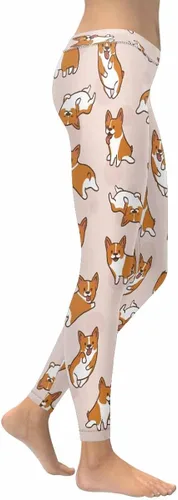 Vista 3 de InterestPrint Cartoon Character and Decorative Light-Weight Elastic Pants, Women Running Leggings S - 3XL