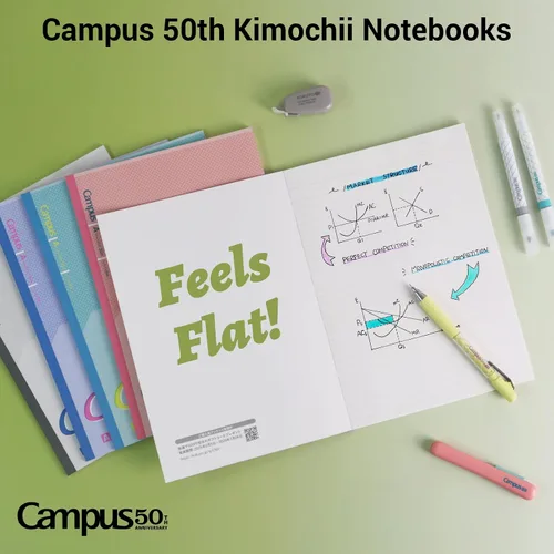 Vista 2 de KOKUYO Cuadernos de composición, paquete de 5 cuadernos Campus Semi-B5 Comp con punto A a rayas de 0.276 in, 30 hojas, cuaderno rayado escolar