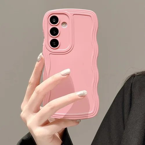 Vista 29 de UEEBAI Funda de silicona con marco ondulado para Samsung Galaxy A13 5G, lindo marco ondulado, ajuste delgado, a prueba de golpes, funda suave y Negro