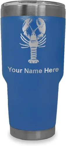 Vista 16 de LaserGram Vaso aislado al vacío de 20 onzas, langosta, grabado personalizado incluido (negro)