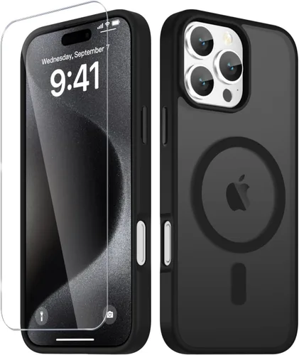 Vista 1222 de Funda para Google Pixel 10 Pro XL, cubierta magnética mate, color negro Fit for MagSafe, Screen Protector included, Shockproof Military Grade