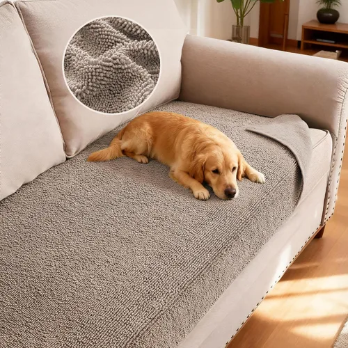 Vista 25 de H.VERSAILTEX Funda Antideslizante para Sofá de Mascotas Protector de Cama de Perro de Chenilla Funda de Sofá Gruesa y Suave Apta para Mascotas