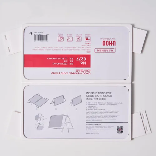Vista 2 de Soporte para placa de nombre de escritorio, soporte de letrero de plástico para exhibición de mesa, placa de identificación plegable de doble cara