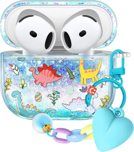 Vista 35 de Funda para Apple para Airpods 4 Case 2024 - Arena Movediza Líquida Arte Artístico Estético Funda Mujer Chica Mujeres Brillante Brillo Purpurina