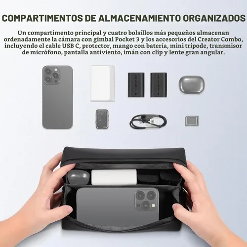 Vista 3 de NEEWER Bolsa de transporte para bolsillo 4 bolsillos 3, protección a prueba de polvo, a prueba de salpicaduras, absorción de golpes, resistente a