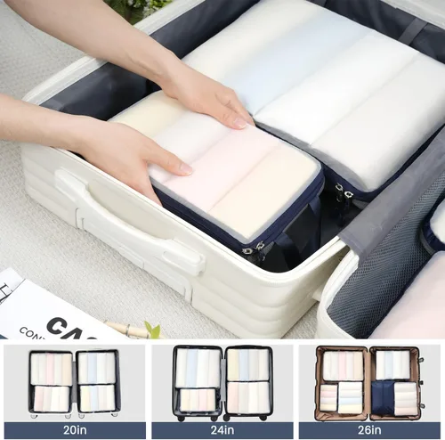 Vista 109 de BAGAIL 4 Set/6 Set Ultraligero Compresión Embalaje Cubos Organizador de Embalaje para Accesorios de Viaje Equipaje Maleta Mochila