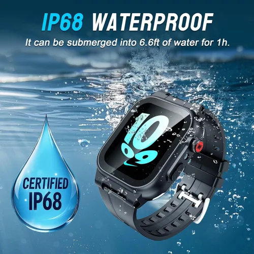 Vista 2 de Funda impermeable para Apple Watch de 1.654 in Series 2 y 3 con correa y protector de pantalla integrado, IP68, impermeable, a prueba de polvo, a
