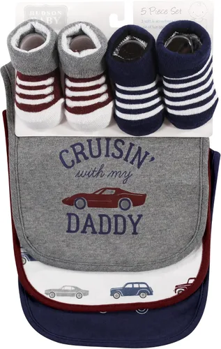 Vista 130 de Hudson Baby Conjunto de babero y calcetines unisex de algodón para bebé