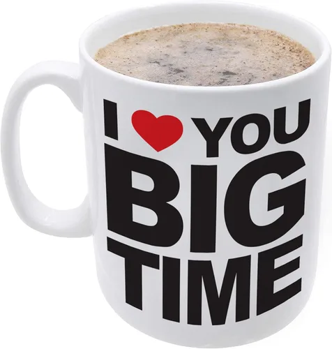Vista 4 de Rockin Taza de café extragrande con texto en inglés "I Love You", taza gigante de 28 onzas para bebidas grandes con asa, regalo novedoso y alto