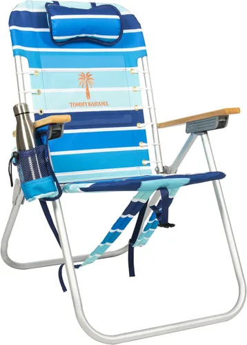 Vista 13 de Tommy Bahama Hi-Boy 17" Seat Height 4-Position Lace-Up Suspension Folding Beach Backpack Chair