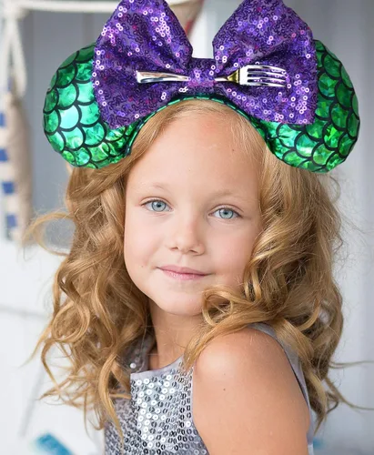 Vista 5 de Diadema de lazo inspirada en la princesa, orejas de ratón, fiesta de princesa, talla única