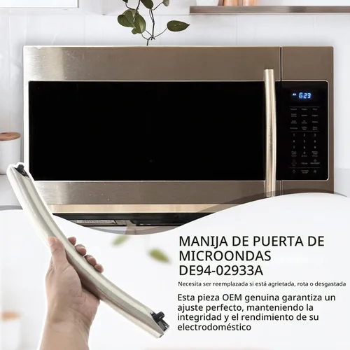 Vista 2 de DE94-02933A - Manija de puerta de microondas compatible con horno Samsung