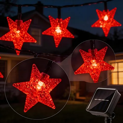 Vista 10 de Twinkle - Guirnalda de luces solares para exteriores, paquete de 2 unidades cálido-blanco