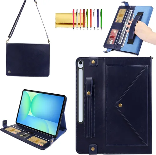 Vista 44 de Bolso Funda para Samsung Galaxy Tab S10 FE/S9 FE 10.9"/S9/S8/S7 11", Techcircle Folio con Soporte Cruzado, Billetera con Ranura para Lápiz S Pen