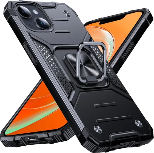Vista 72 de Anqrp Funda resistente para iPhone 6/7/8/SE/SE2 con soporte de anillo mejorado y agarre, grado militar, a prueba de golpes, resistente y robusta