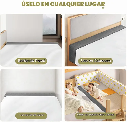 Vista 6 de DEEPSHARK Relleno de espacio para cama individual, esponja 45D de alta densidad, funda extraíble y lavable, relleno extensor de colchón para espacio