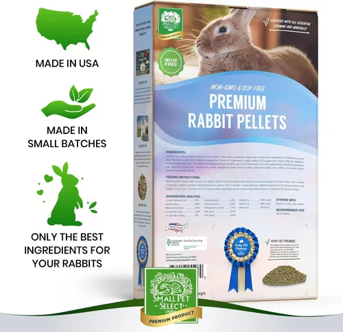 Vista 3 de Small Pet Select - Alimento de pellets de conejo premium, sin OMG, sin soja. Ingredientes locales en el noroeste del Pacífico, 10 libras Local
